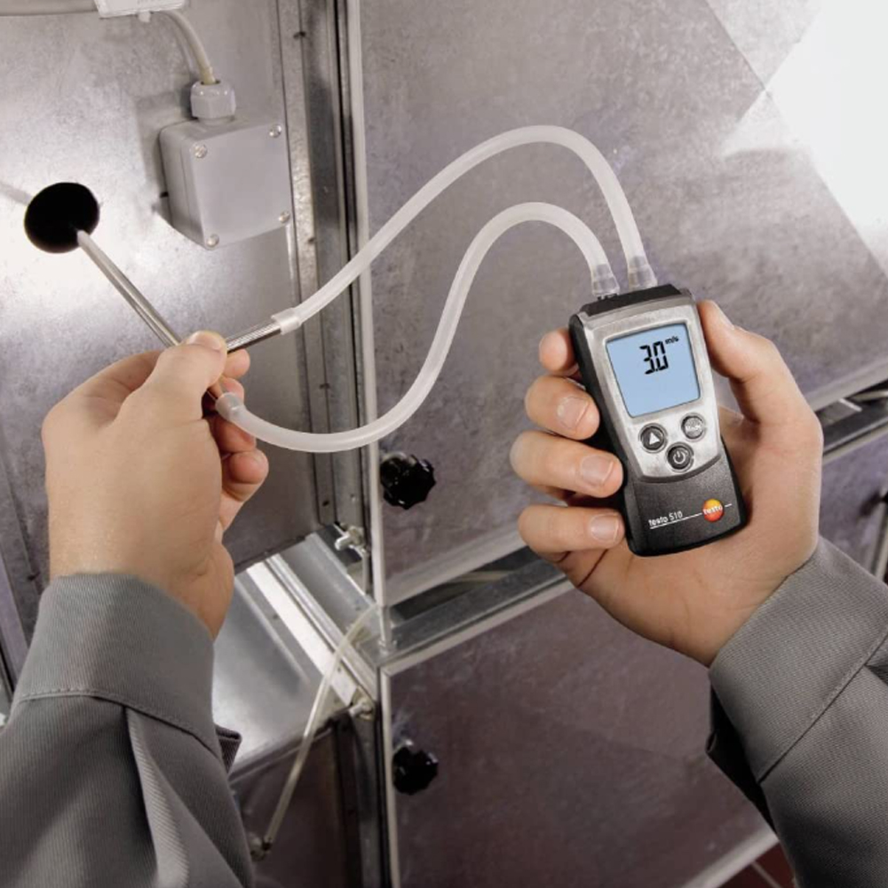 Testo 510 เครื่องวัดแรงดันต่าง 0–100 hPa พร้อม Pitot Tube และชดเชยอุณหภูมิ Testo 510 เครื่องวัดแรงดันต่าง 0–100 hPa พร้อม Pitot Tube และชดเชยอุณหภูมิ